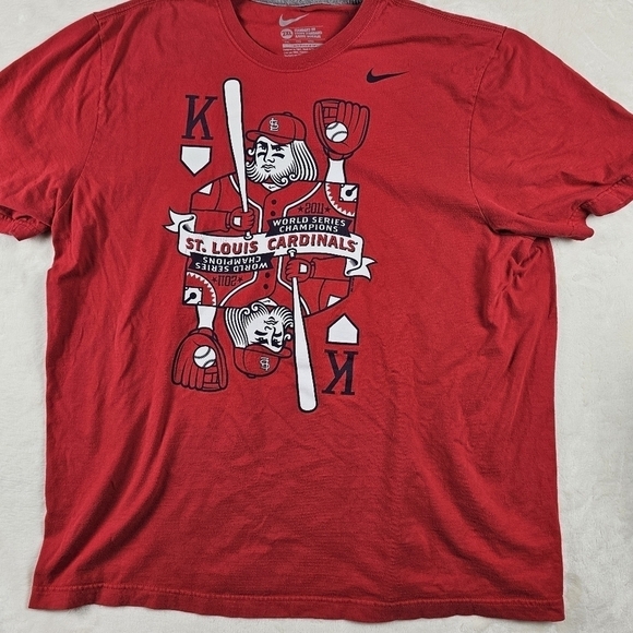 Nike  St. Louis Cardinals red TShirt 2XL Playing Cards Men’s MLB Baseball - Picture 1 of 8